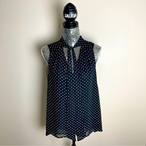 Averly Black Top with White Polkadots